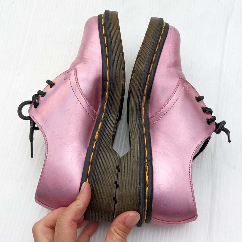 DOC MARTENS 1461 RS pink iridescent Oxford loafers - Picture 3 of 14